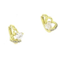 83445 KOLCZYKI 14K POZŁACANE 11/8 MM serca z cyrkoniami
