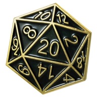 Pin przypinka broszka k20 d20 kostka RPG punk goth