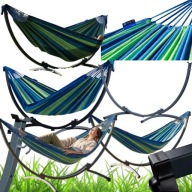 Hamak ogrodowy ze stelażem stalowym KOMPAKT POTENZA + hamak 200 × 120 cm