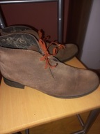 Botki trzewiki 40 ocieplane futro skóra zamszowa