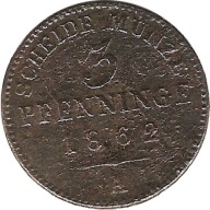 Królestwo Prus 3 Pfenninge 1862 Wilhelm I