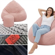 PUFA SAKO DLA DZIECI PLUSZOWA WOREK SIEDZISKO FOTEL DOT 100X75CM +PODNÓŻEK