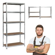 REGAŁ METALOWY MAGAZYNOWY GARAŻOWY WARSZTATOWY SOLIDNY STABILNY 5 PÓŁEK