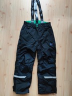 POLARN O.PYRET logo spodnie narciarskie ortalionowe czarne na szelkach 134