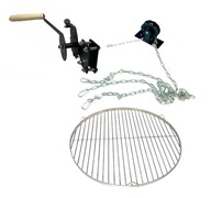 KOŁOWROTEK DO GRILLA RUSZT inox 55cm ŁAŃCUCH ROLKA