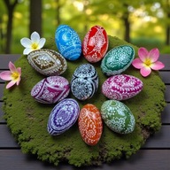 Pisanki wielkanocne kraszanki GĘSIE ręcznie robione ludowy folk unikat 2026