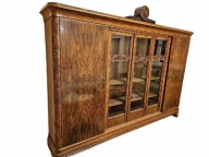 Biblioteczka 288 cm Przedwojenna Biblioteka Art Deco Orzech – Antyk
