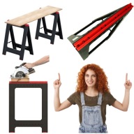 STOJAK KOBYŁKA KOZIOŁEK WARSZTATOWY BUDOWLANY ROBOCZY SKŁADANY CZARNY