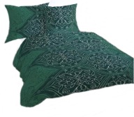 pościel z satyny 200x200 + 2x50x60 + 2x40x40 zamek S 73-1 Brylant zielony