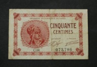 Francja - Paryż -banknot - 50 Centimes 1920 rok