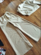 Komplet dresowy damski beżowy materiał masełko 42