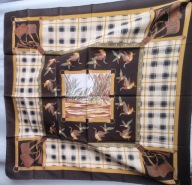 Włoska chustka wintage apaszka ptaki 87x89