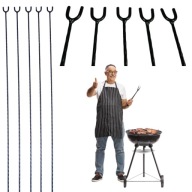 PODPÓRKI NA WIDELEC KIJE KIEŁBASKI NA OGNISKO GRILL GRIL ZESTAW 62CM 5SZT