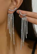 KOLCZYKI DŁUGIE WISZĄCE DIAMENTY DIAMENTAMI SEXY łezkami łódka frędzle