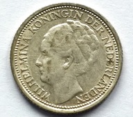 HOLANDIA 10 CENTÓW 1938 / srebro