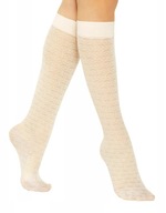 CALZEDONIA jasne podkolanówki kremowe wzory