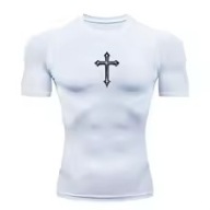 Koszulka kompresyjna z krótkim rękawem męska koszulka fitness bieganie M