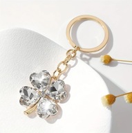 Brelok do kluczy na szczęście czterolistna koniczyna