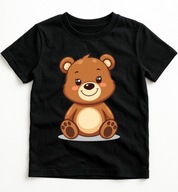 Koszulka dziecięca t-shirt czarna 110 4 lat dzień misia miś mis