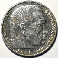 Niemcy, III Rzesza. 2 marki Hindenburg 1939 A - Srebro