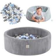 SUCHY BASEN Z KULKAMI 90X30 BASENIK PIANKOWY SZARY SZTRUKS 200 PIŁEK MISIOO