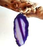 Wisior z naturalnym agatem pasiastym, plaster