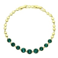 85901 Bransoletka stal chirurgiczna 316L pozłacana 14k EMERALD Swarovski