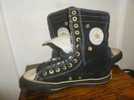 BUTY-TRAMPKI-CONVERSE ALL STAR-R-39,5-WKŁ-25CM-KOŻUSZEK- SKÓRA.