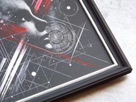 Obraz ręcznie rzeźbiony w blasze oprawiony w ramie... Grawer akryl 46 x46