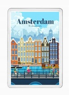 AMSTERDAM HOLANDIA magnes pamiątkowy na lodówkę akrylowy