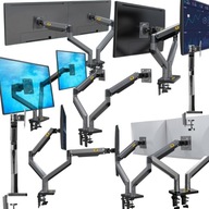 Regulowany Uchwyt Biurkowy ze sprężyną gazową na Dwa Monitory