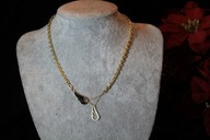 ŁAŃCUSZEK NASZYJNIK ZE STALI CHIRURGICZNEJ 316L POZŁACANY ZAWIESZKA