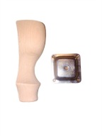 NOGA NÓŻKA NOGI MEBLOWA DREWNIANA BUK LUDWIK WYS 15 CM + BLACHA MONTAŻOWA