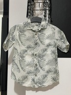 5 Koszula Tu hawajska len bawełna liście palm 7 lat 122 cm
