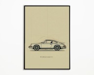 PLAKAT PORSCHE KLASYCZNY SAMOCHÓD SPORTOWY IKONA MOTORYZACJI PLAKAT A3 DRUK