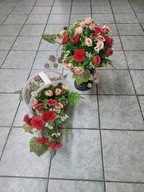 komplet nagrobny z kwiatów sztucznych