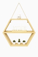 Duża półka ścienna drewniana heksagon dekoracyjna półka ścienna