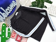 WOW - granatowa bluzeczka paski , lampasy r 146/152