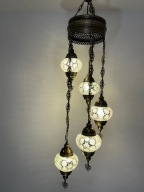 5 żyrandoli z mozaiki szklanej wykonanych z tureckich mozaik.