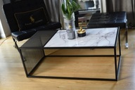 Stolik biały kawowy ława marmur biala