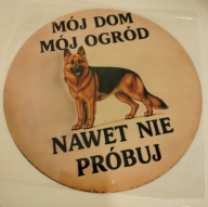 TABLICZKA UWAGA PIES ZŁY GROŹNY 20x7,5cm TABLICA Aluminiowa Nierdzewna