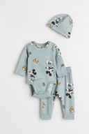 H&M ŚLICZNY ZESTAW BODY+JOGGERSY MIKI DISNEY