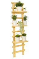 Drewniana drabinka-regał / półka na kwiaty naturalne drewno ogrodowe