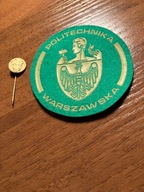 Naszywka i znaczek POLITECHNIKA WARSZAWSKA - lata 80 - wykopki szufladowe.