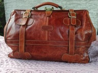 Santana skórzana torba vintage podróżna typu doktorka
