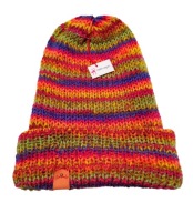 Lekka, kolorowa czapka w paski, wegańska, handmade, unikat