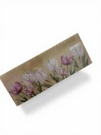 SMUKEE Herbaciarka bambusowa z kwiatowym motywem 27 x 10,5 x 8