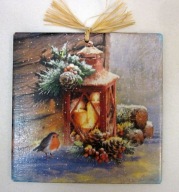 Robótkownia Kafelek obrazek 15x15 Latarenka Rudzik Zima