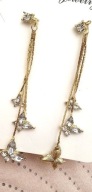 KOLCZYKI DŁUGIE WISZĄCE DIAMENTY DIAMENTAMI TAFLA motyle BOHO FRĘDZLE ŚLUB