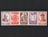 Francja 1943 rok Mi 589-593* Pasek Znaczków Marszałek Philippe Pétain